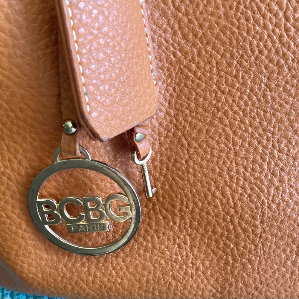 BCBG Paris Caramel Leather Shoulder Bag